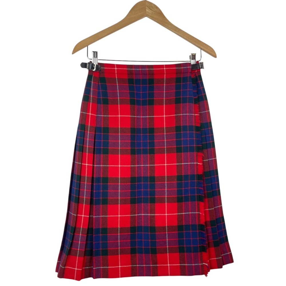 Moffat Woolens Vintage Scottish Pure New Wool Kilt Red Tartan / Plaid Size 10